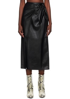 Nanushka Black Amas Vegan Leather Midi Skirt