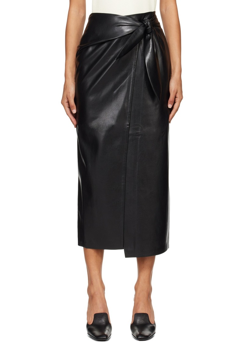 Nanushka Black Carola Vegan Leather Maxi Skirt