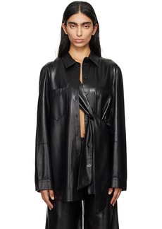 Nanushka Black Ileka Vegan Leather Shirt