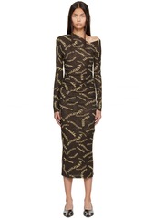 Nanushka Brown Graphic Midi Dress