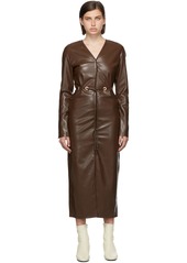 Nanushka Brown Vegan Leather Edel Dress