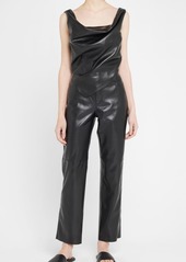 Nanushka Vinni Mid-Rise Straight Leather Ankle Pants