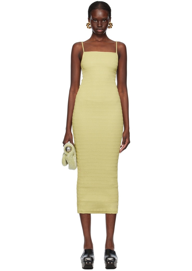 Nanushka Yellow Barra Vegan Leather Maxi Dress