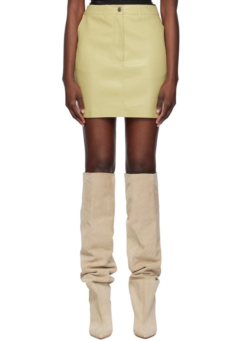 Nanushka Yellow Miray Vegan Leather Miniskirt