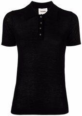 Nanushka semi-sheer knitted polo shirt