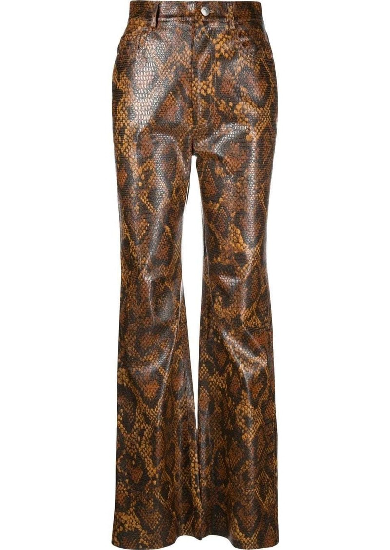 Nanushka snakeskin-print straight trousers