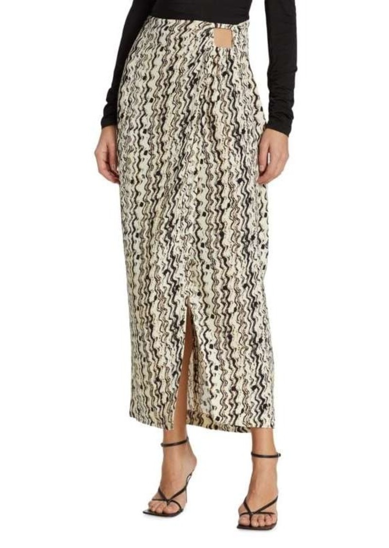 Nanushka Solice Wavy Split Midi Skirt