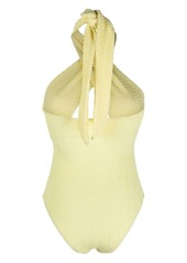 Nanushka textured-finish crossed-neckline swimsuit
