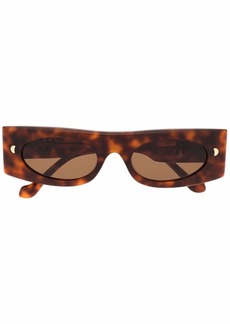 Nanushka tortoise rectangle-frame sunglasses