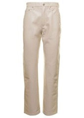 'Vinni' Cream Vegan Leather Pants Woman Nanushka