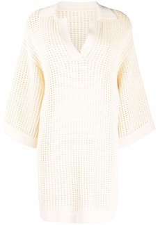 Nanushka wingtip-collar knitted dress
