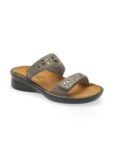 Naot Cornet Wedge Sandal in Gray Leather/Glass Silver at Nordstrom