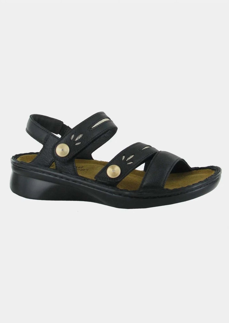 Naot Women's Cadence Leather Sandal In Soft Black/radiant Gold