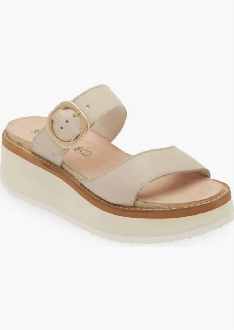 Naot Women's Halvah Platform Wedge Sandal In Soft Ivory Leather