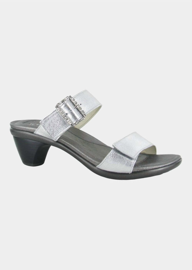 Naot Women's Recent Heeled Slide Sandal In Silver