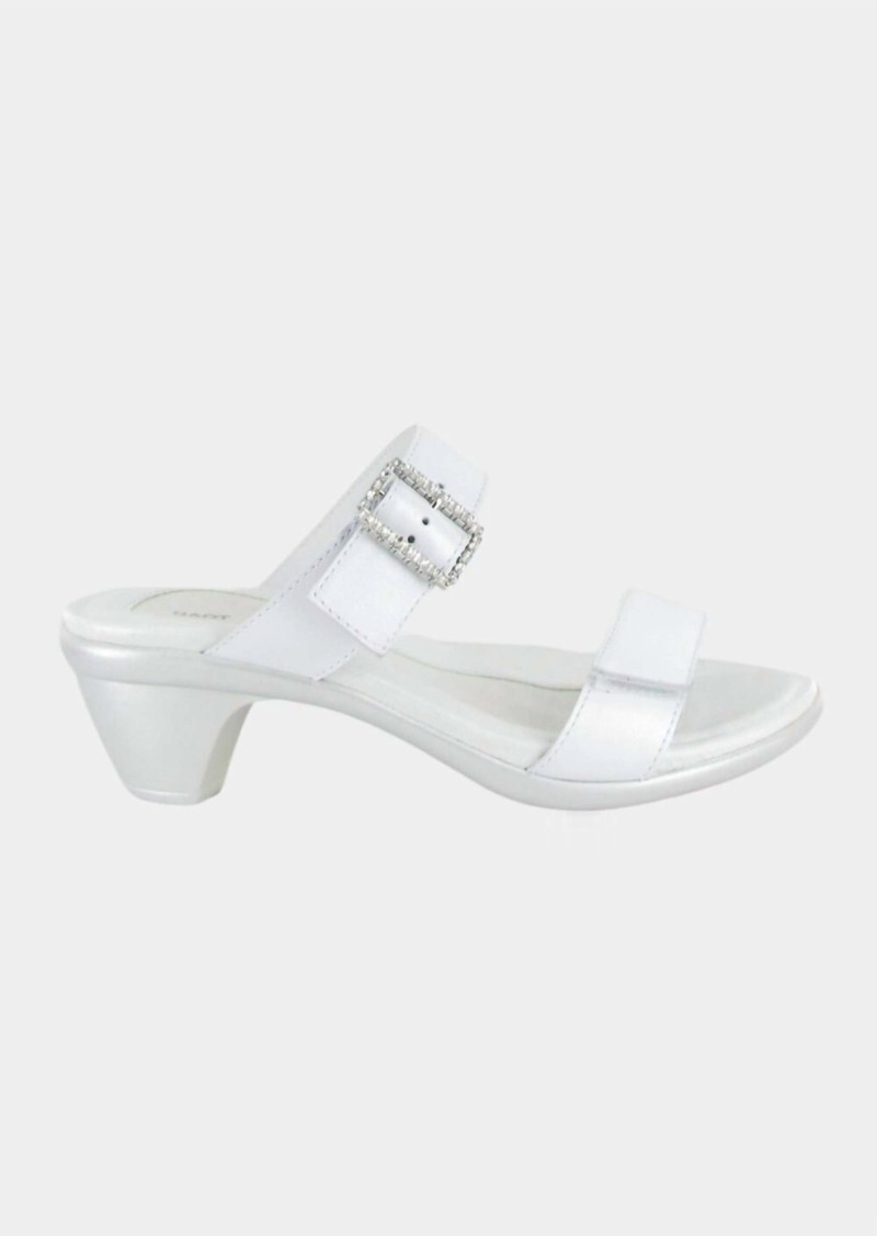 Naot Women's Recent Heeled Slide Sandal In White Pearl