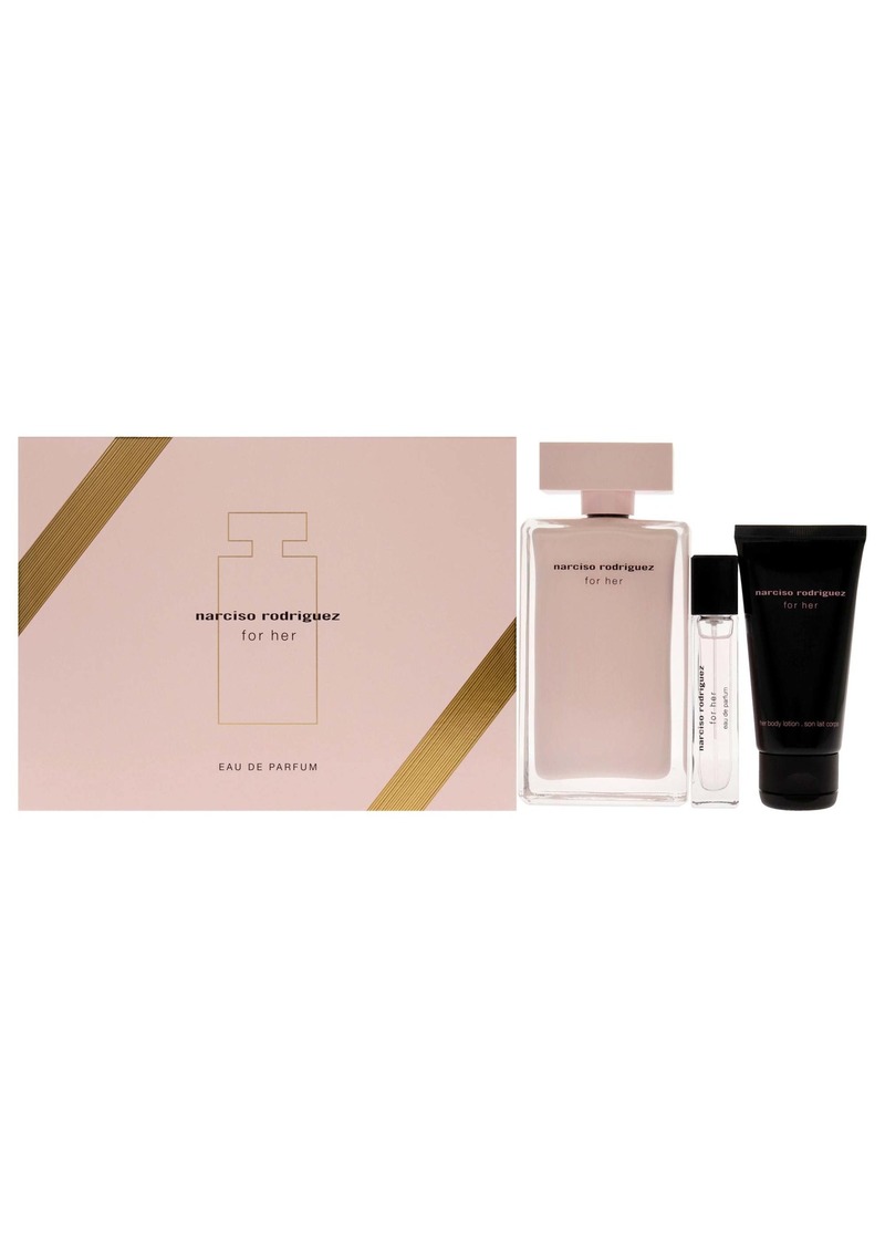 Narciso Rodriguez by Narciso Rodriguez for Women - 3 Pc Gift Set 3.3oz EDP Spray, 10ml EDP Spray, 1.6oz Body Lotion