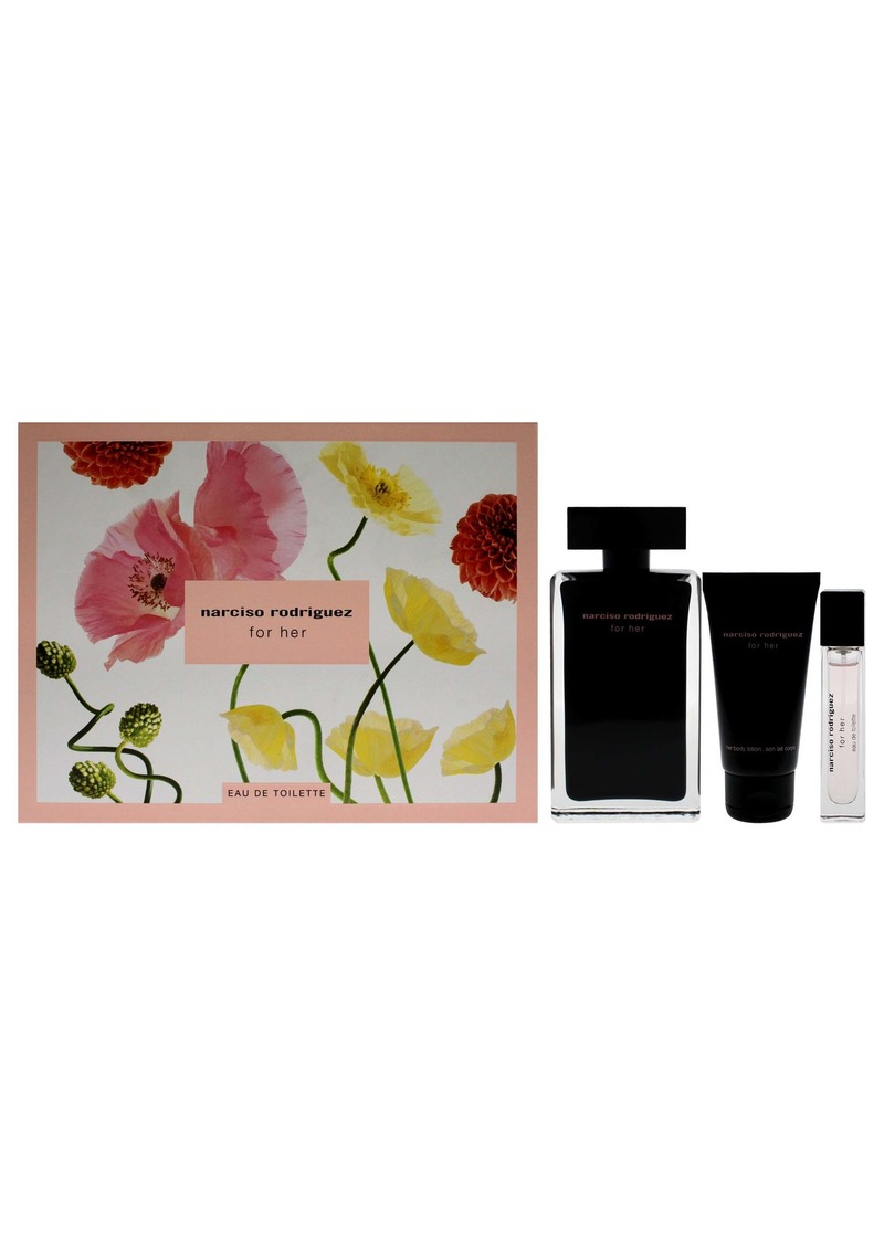 Narciso Rodriguez by Narciso Rodriguez for Women - 3 Pc Gift Set 3.3oz EDT Spray, 0.33oz EDT Spray, 1.6oz Body Lotion