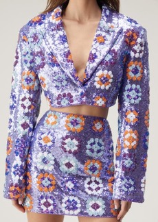 NASTY GAL '70s Floral Sequin Crop Blazer