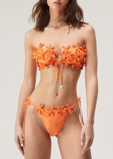 NASTY GAL Floral Appliqué Two-Piece Swimsuit