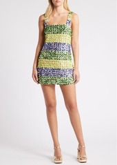 NASTY GAL Floral Paillette Stripe Minidress