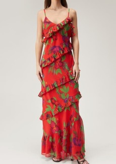 NASTY GAL Floral Tiered Ruffle Chiffon Maxi Dress at Nordstrom