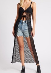 NASTY GAL Lace Tie Front Longline Camisole