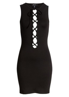 NASTY GAL Lace-Up Body-Con Dress