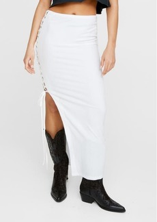 NASTY GAL Lace-Up Knit Skirt