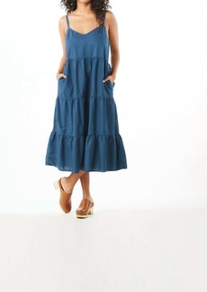 Nation Ltd. Aiko A-Line Tiered Cotton Tank Dress In Dark Denim