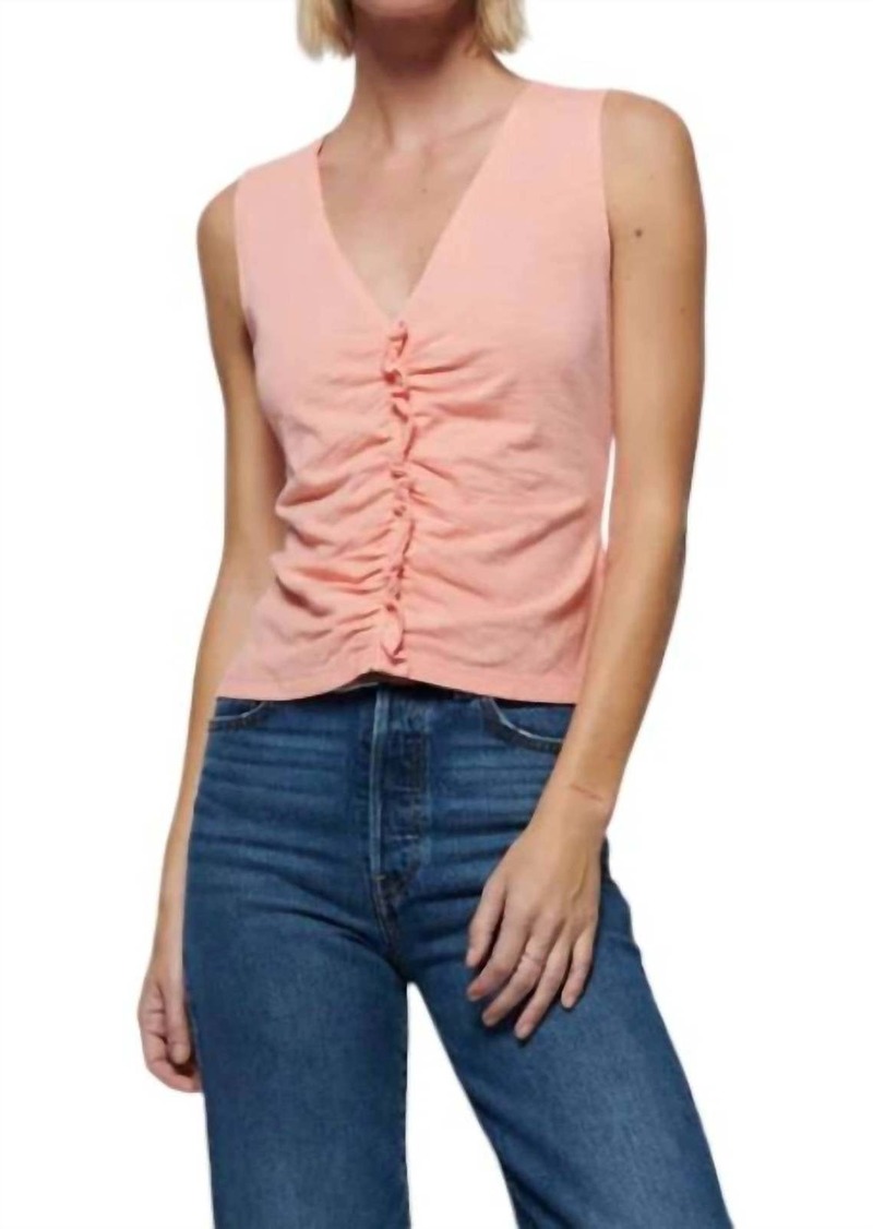 Nation Ltd. Cassie Tank With Shirring In Peach Amber