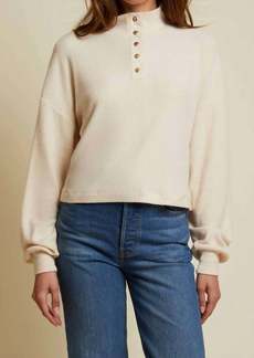 Nation Ltd. Evan Cropped Turtleneck Top In White Chocolate