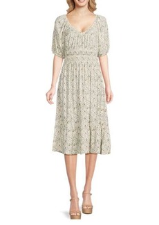 Nation Ltd. Fabia Floral Pima Cotton Midi Dress