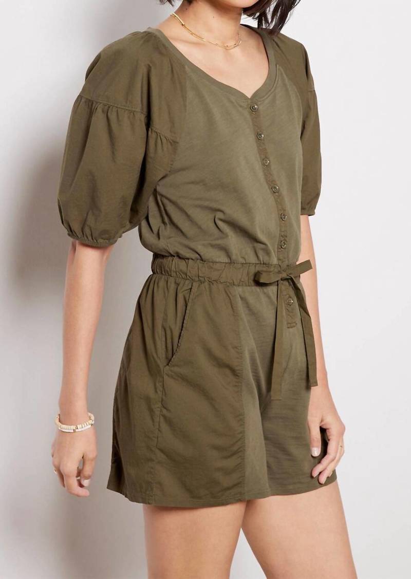 Nation Ltd. Garner Combo Romper In Olive Green