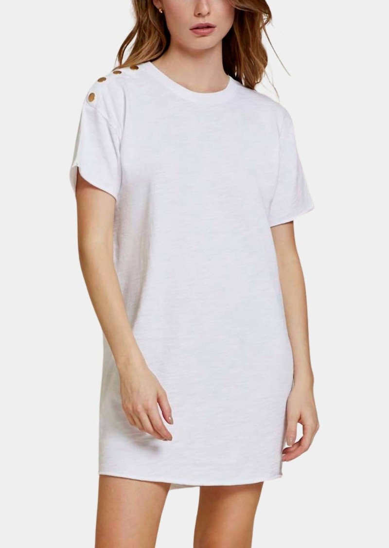 Nation Ltd. Grommet T-Shirt Dress In Optic White