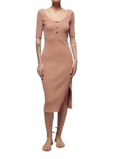 Nation Ltd. Haidee Heavy Rib Midi Dress In Mocha