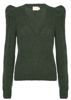 Nation Ltd. Lara Puff Shoulder Sweater In Stoned Moss