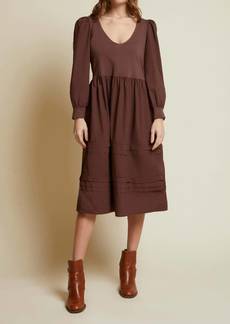 Nation Ltd. Mahal Peasant Combo Dress In Pinot Noir