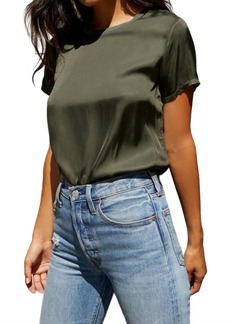 Nation Ltd. Marie Boxy Crop Tee In Olive Green