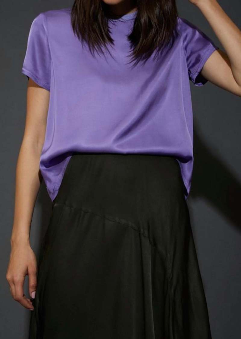 Nation Ltd. Marie Sateen Boxy Crop Top In Iris