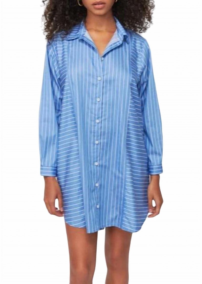 Nation Ltd. Marni Oversized Button Up Mini Dress In Day Trader