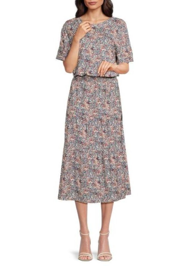 Nation Ltd. Martine Floral Pima Cotton Midi Dress