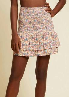 Nation Ltd. Mitzy Smocked Mini Ruffle Skirt In Flower Power