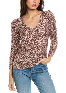 Nation Ltd. Nation LTD Renee Shirred Sleeve V-Neck