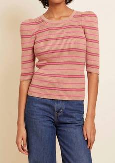 Nation Ltd. Sarah Slim Crew Neck Top In Bisou Stripe