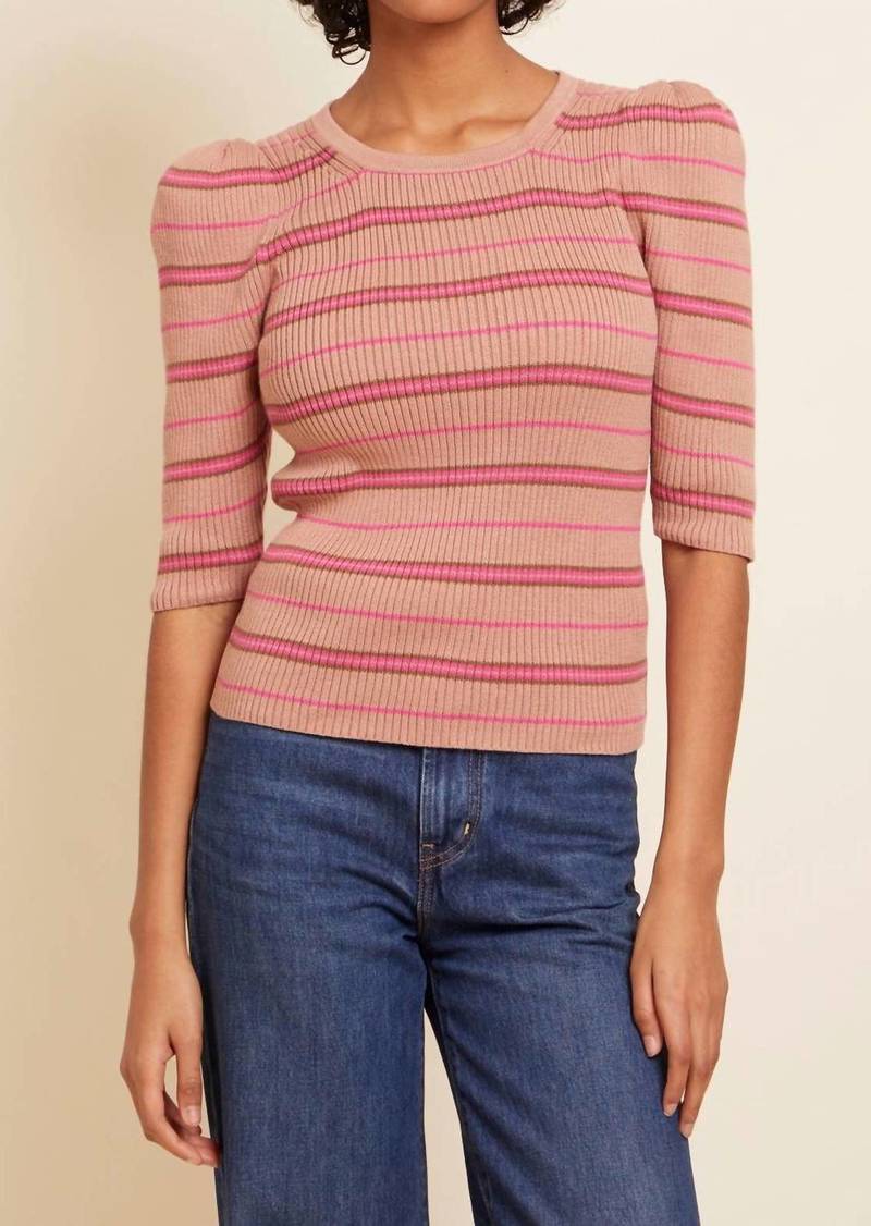 Nation Ltd. Sarah Slim Crew Neck Top In Bisou Stripe