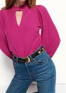 Nation Ltd. Shelby Long Sleeve Top In Miss Magenta