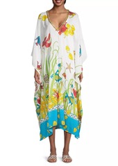 Natori Aquatic Cotton-Silk Maxi Dress