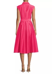 Natori Belted Slubbed Cotton-Blend Dress