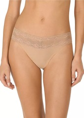 Natori Bliss Perfection Lace Trim One Size Thong 2-Pack